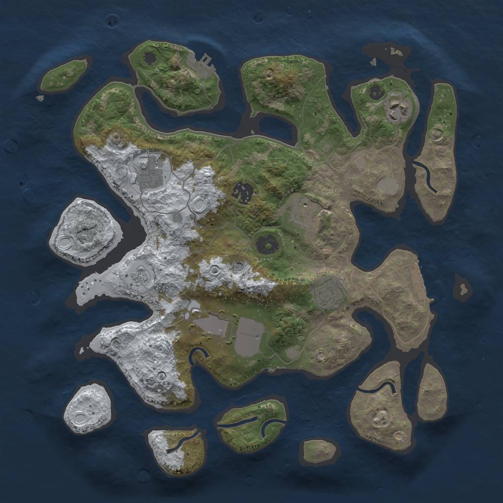 Rust Map: Procedural Map, Size: 3500, Seed: 4778109, 15 Monuments
