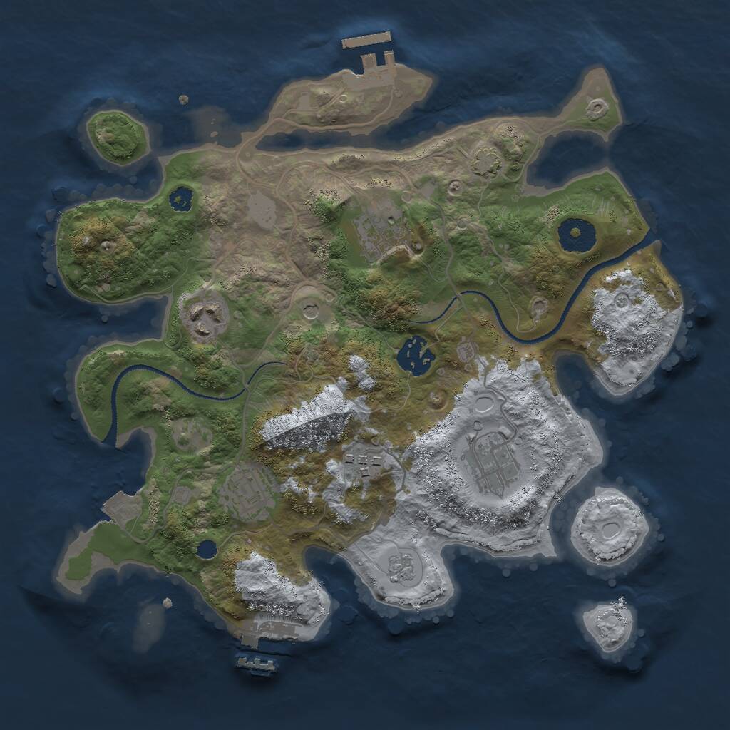 Rust Map: Procedural Map, Size: 3000, Seed: 1966195149, 12 Monuments