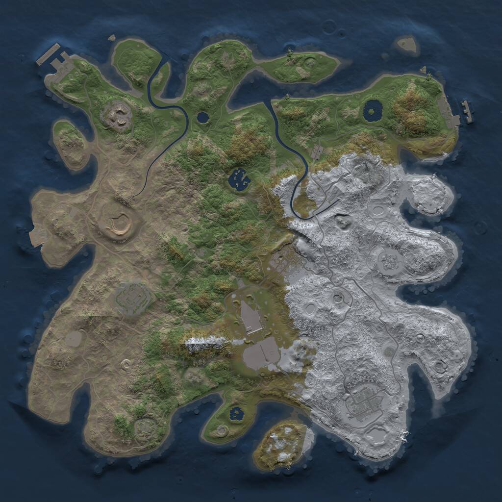 Rust Map: Procedural Map, Size: 3550, Seed: 1974209, 13 Monuments