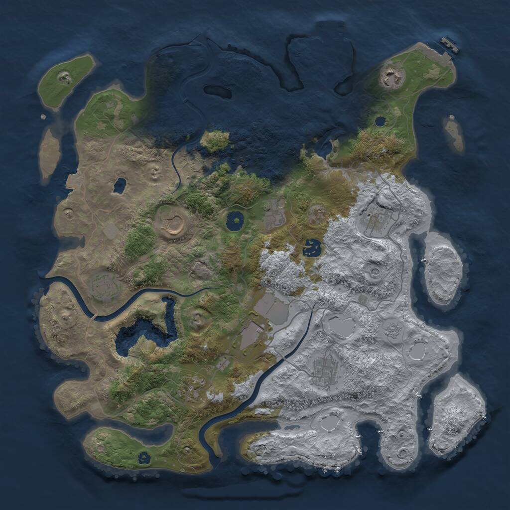 Rust Map: Procedural Map, Size: 4000, Seed: 5147070, 16 Monuments