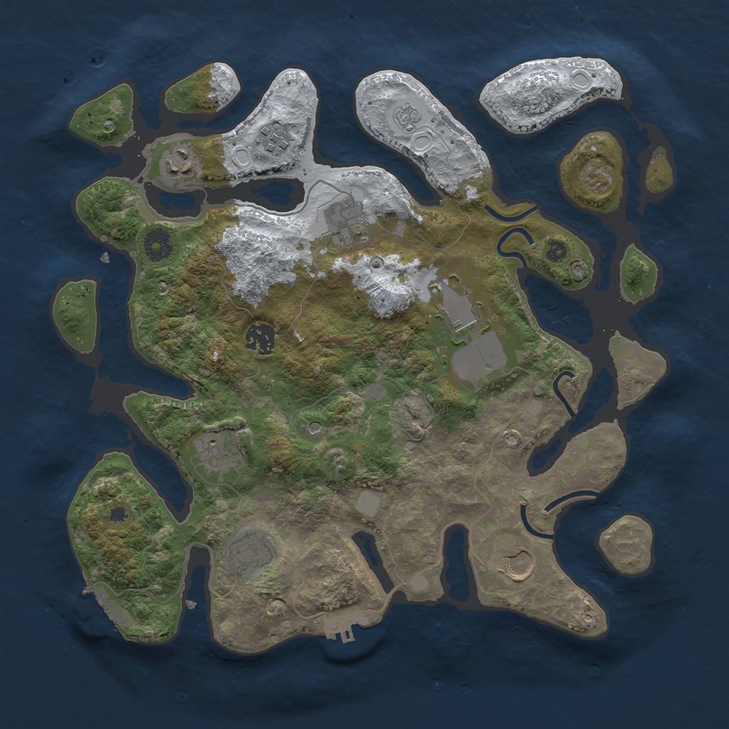 Rust Map: Procedural Map, Size: 3550, Seed: 3471600, 17 Monuments