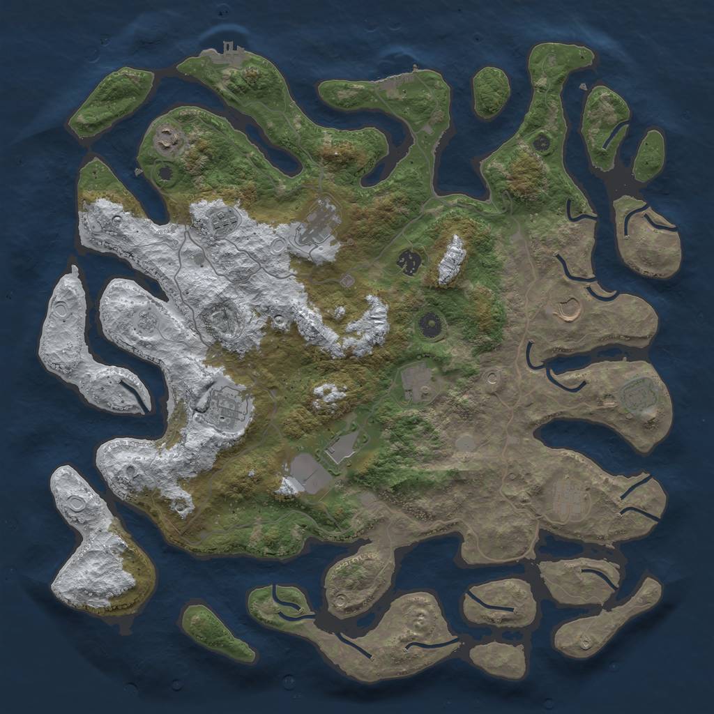 Rust Map: Procedural Map, Size: 4500, Seed: 1607660, 19 Monuments