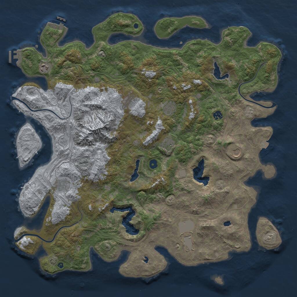 Rust Map: Procedural Map, Size: 5000, Seed: 559438, 15 Monuments