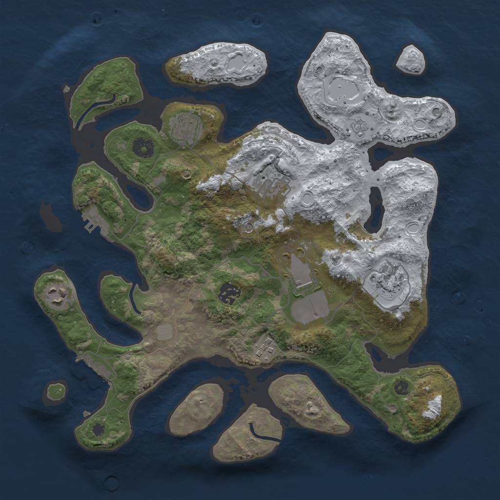 Rust Map: Procedural Map, Size: 3500, Seed: 1877455, 16 Monuments