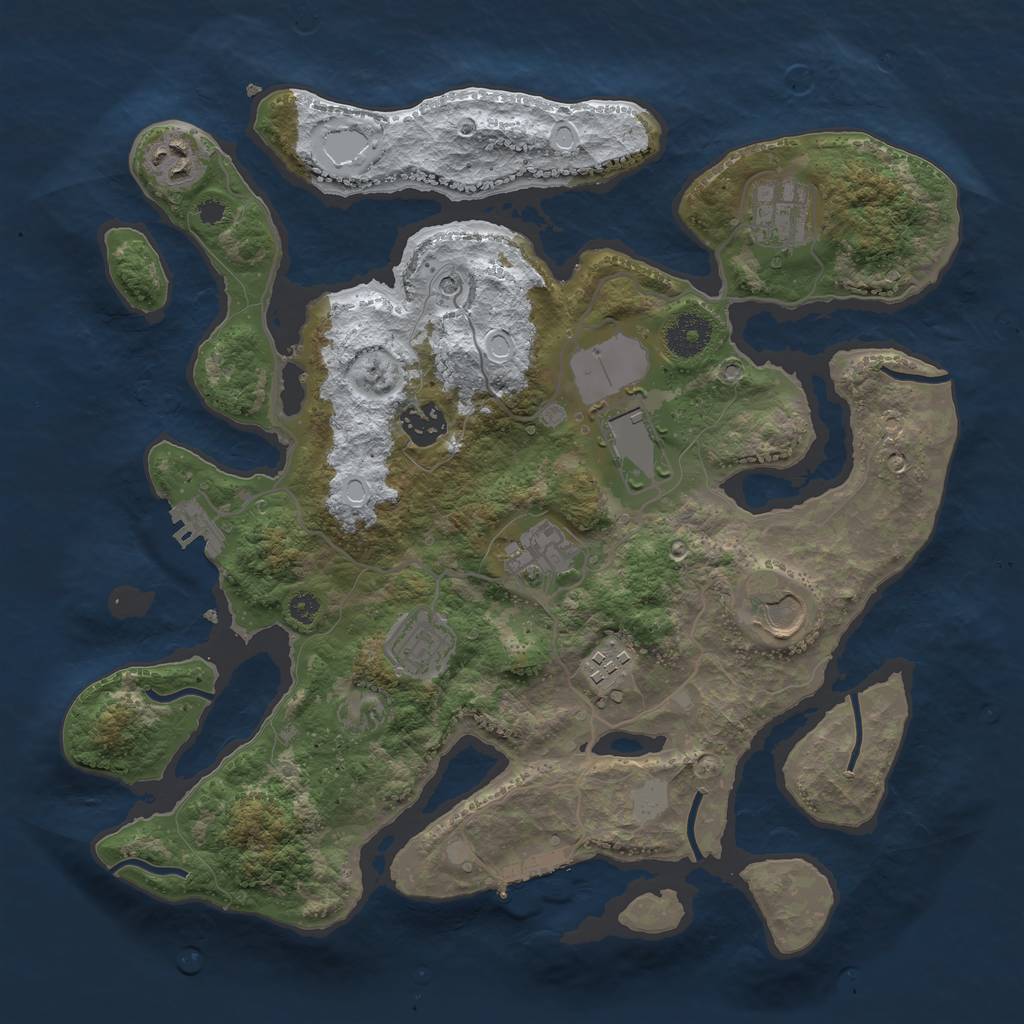 Rust Map: Procedural Map, Size: 3500, Seed: 1126782, 16 Monuments