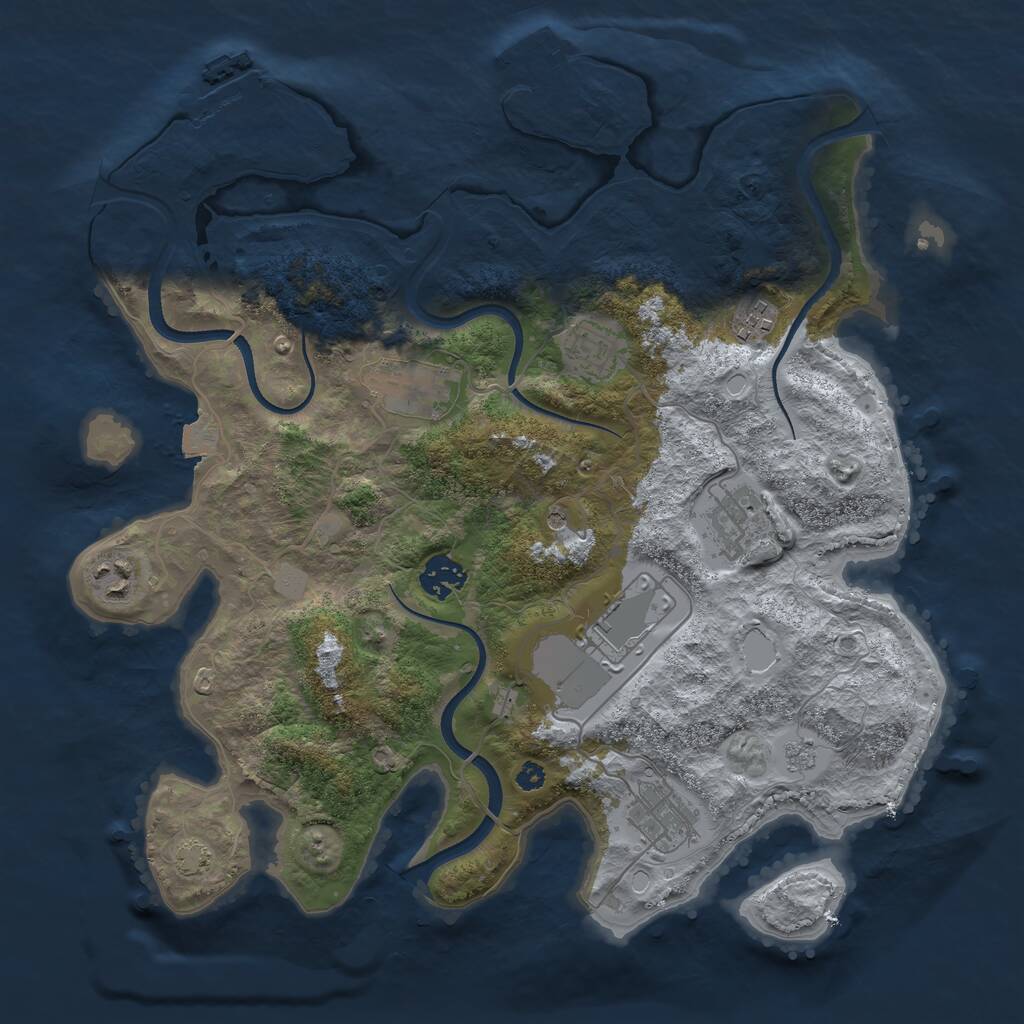 Rust Map: Procedural Map, Size: 3550, Seed: 4722707, 14 Monuments