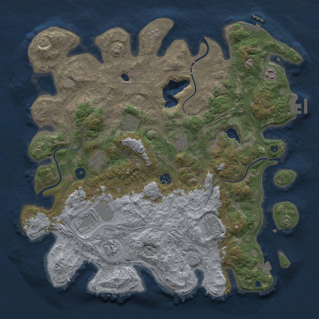 Rust Map: Procedural Map, Size: 4250, Seed: 1914722285, 15 Monuments