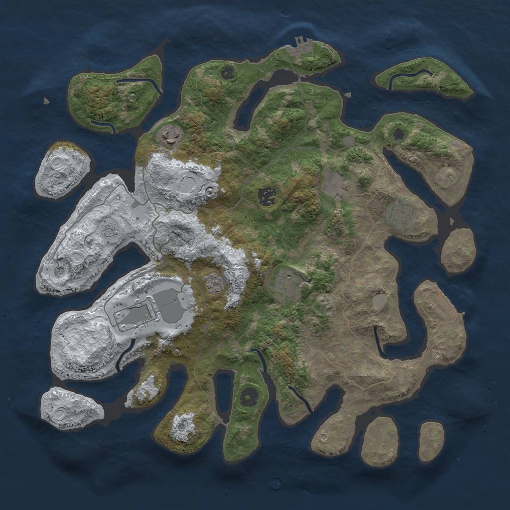 Rust Map: Procedural Map, Size: 4000, Seed: 220407013, 16 Monuments