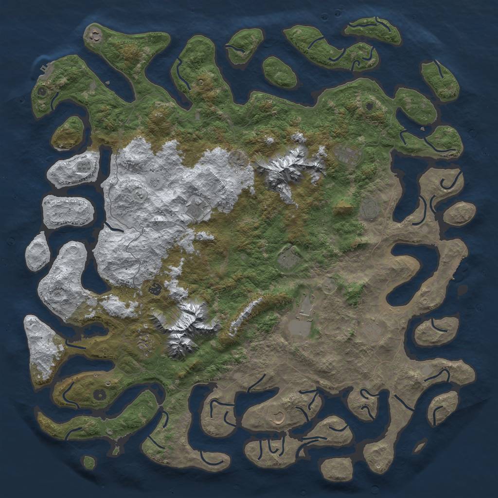 Rust Map: Procedural Map, Size: 6000, Seed: 54897, 20 Monuments