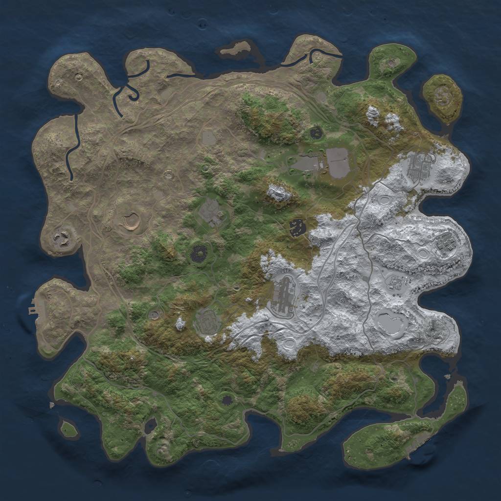 Rust Map: Procedural Map, Size: 4250, Seed: 2019452, 18 Monuments