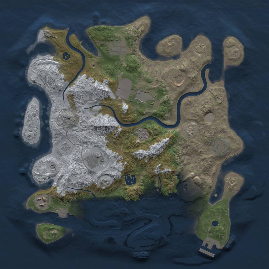 Rust Map: Procedural Map, Size: 3500, Seed: 470574304, 15 Monuments