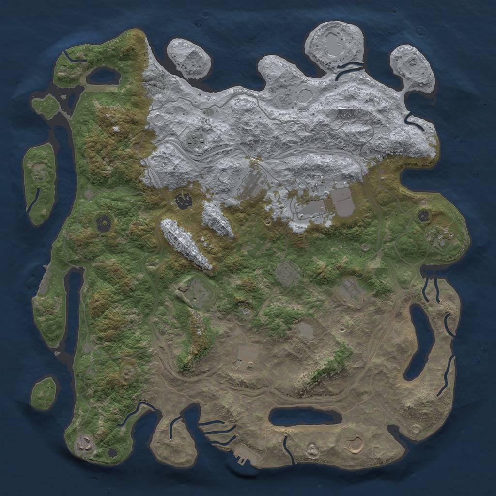 Rust Map: Procedural Map, Size: 4500, Seed: 1790485, 18 Monuments