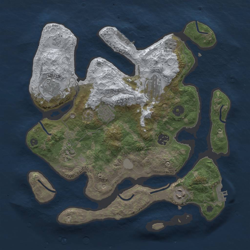 Rust Map: Procedural Map, Size: 3350, Seed: 39774156, 16 Monuments