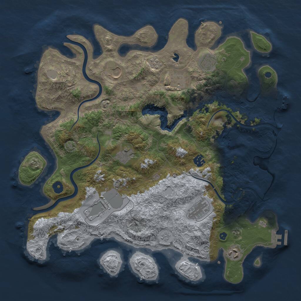 Rust Map: Procedural Map, Size: 4000, Seed: 3757104, 15 Monuments