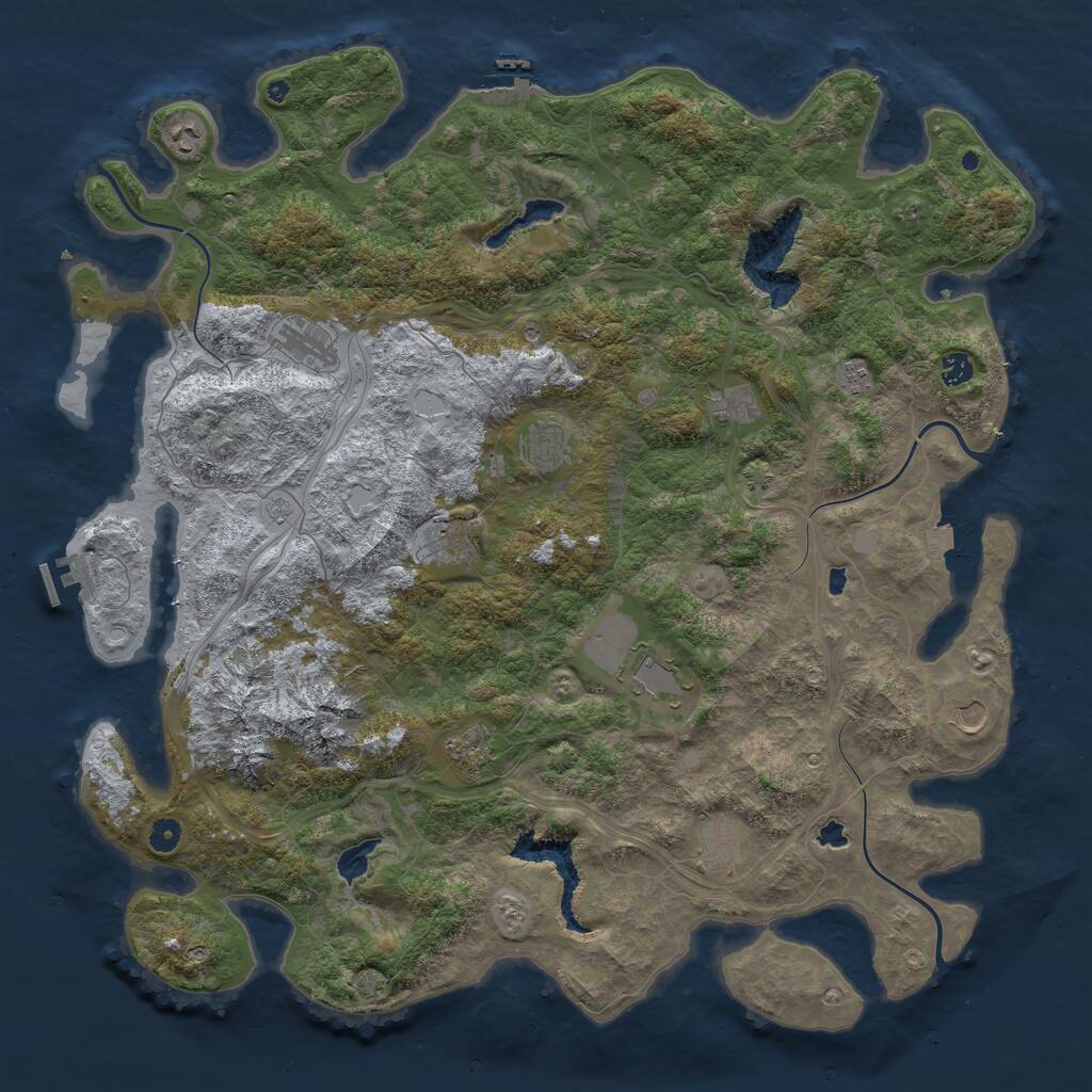 Rust Map: Procedural Map, Size: 5000, Seed: 19962301, 17 Monuments