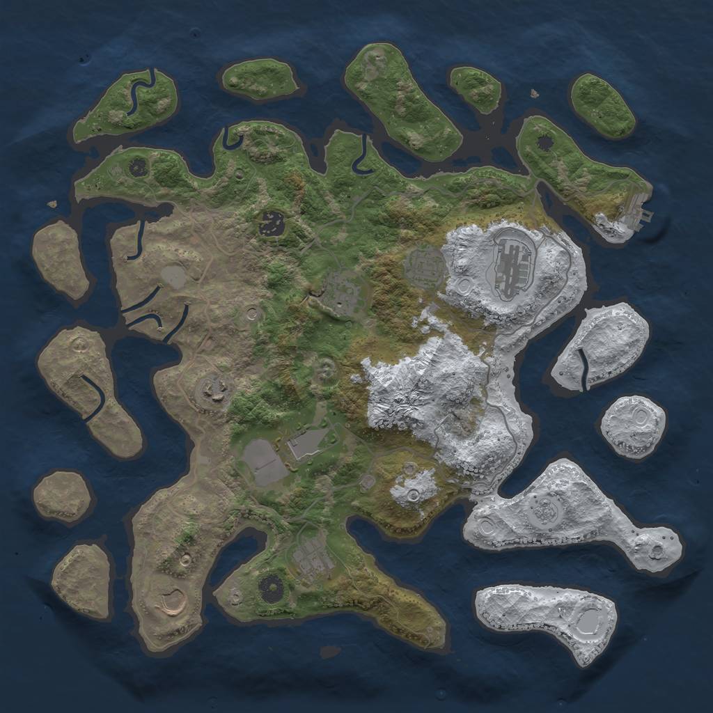 Rust Map: Procedural Map, Size: 4000, Seed: 5691518, 16 Monuments