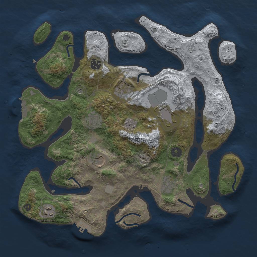 Rust Map: Procedural Map, Size: 3550, Seed: 5952610, 17 Monuments