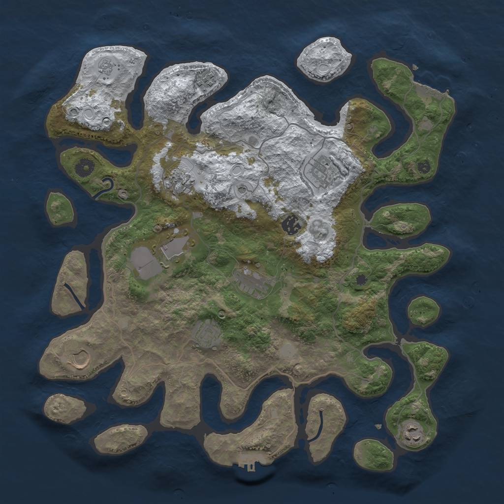 Rust Map: Procedural Map, Size: 4000, Seed: 2856070, 18 Monuments