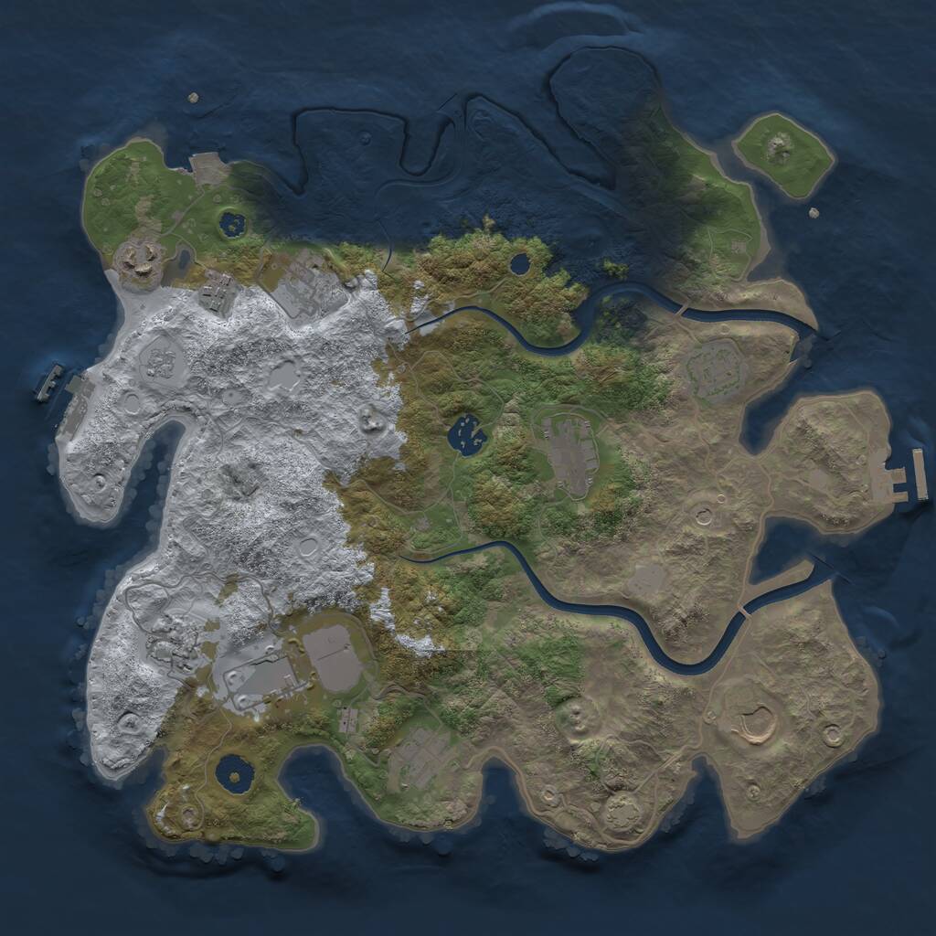 Rust Map: Procedural Map, Size: 3700, Seed: 4872278, 16 Monuments