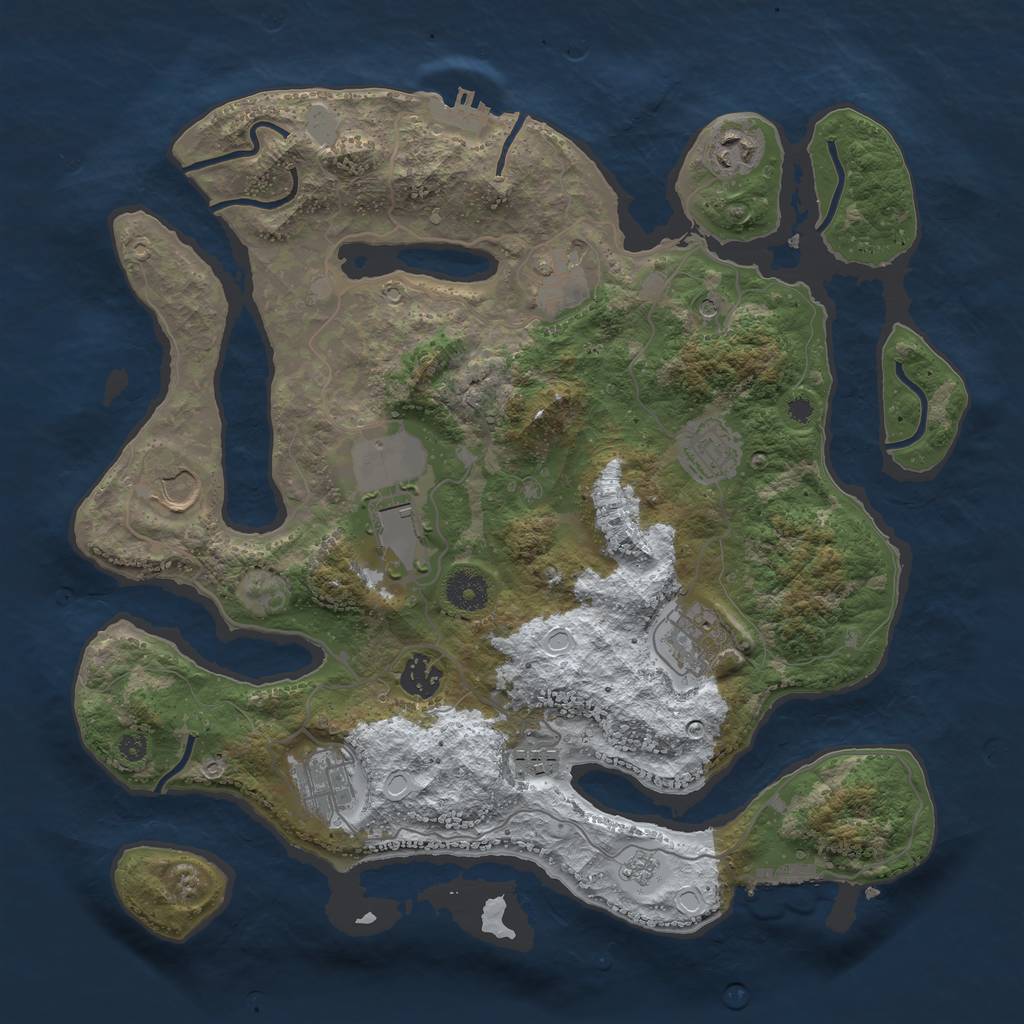 Rust Map: Procedural Map, Size: 3700, Seed: 248151, 18 Monuments