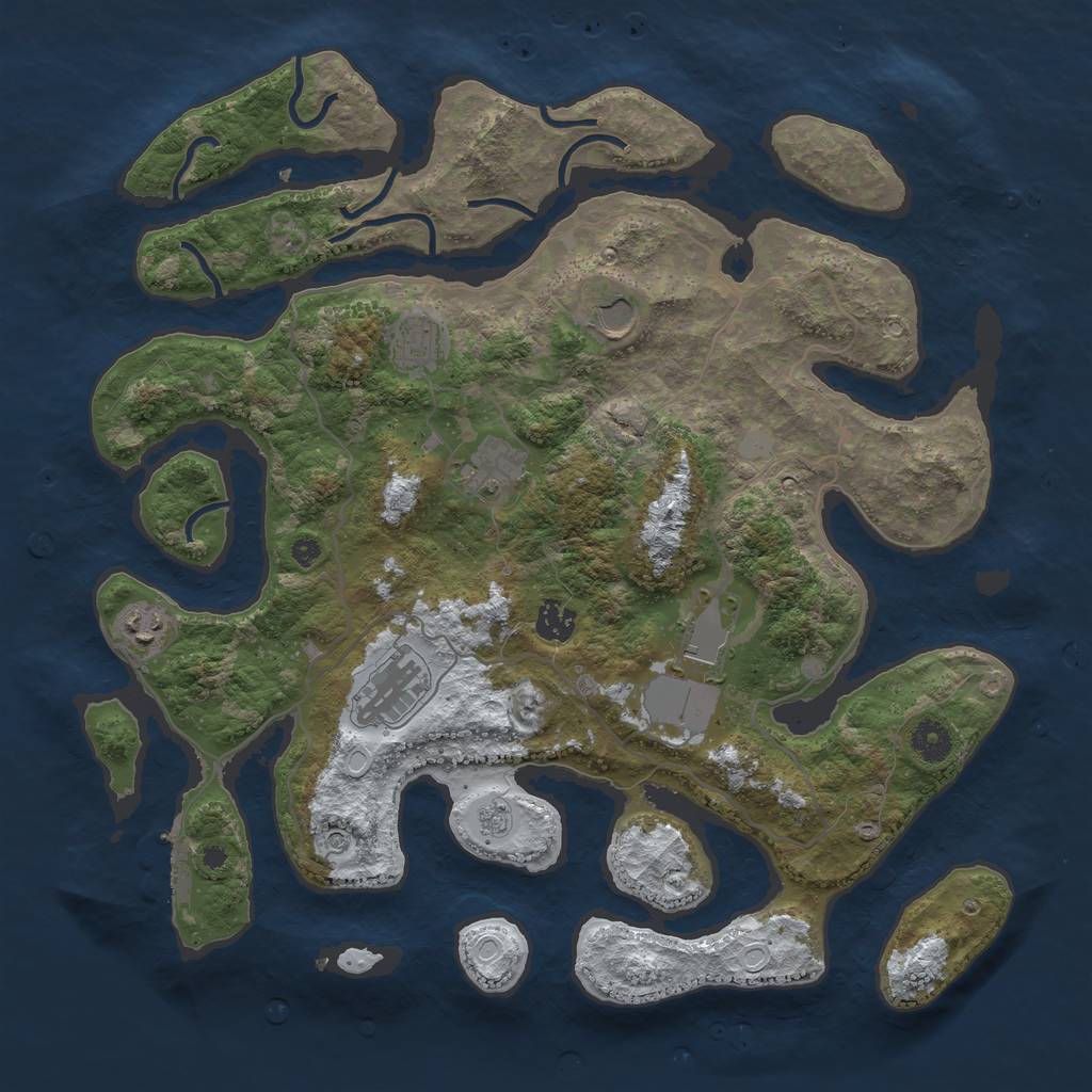 Rust Map: Procedural Map, Size: 4000, Seed: 1025565694, 15 Monuments