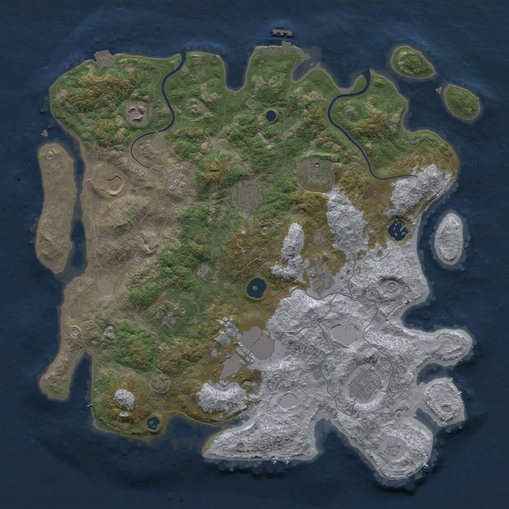 Rust Map: Procedural Map, Size: 3950, Seed: 1768632798, 15 Monuments