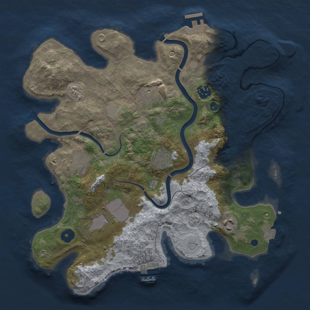 Rust Map: Procedural Map, Size: 3500, Seed: 13500, 12 Monuments