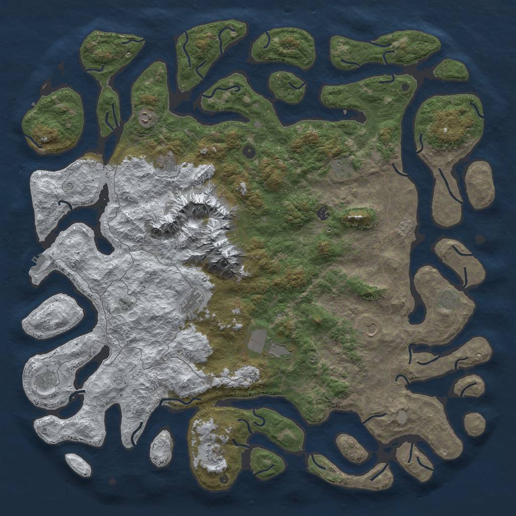 Rust Map: Procedural Map, Size: 6000, Seed: 18082616, 19 Monuments