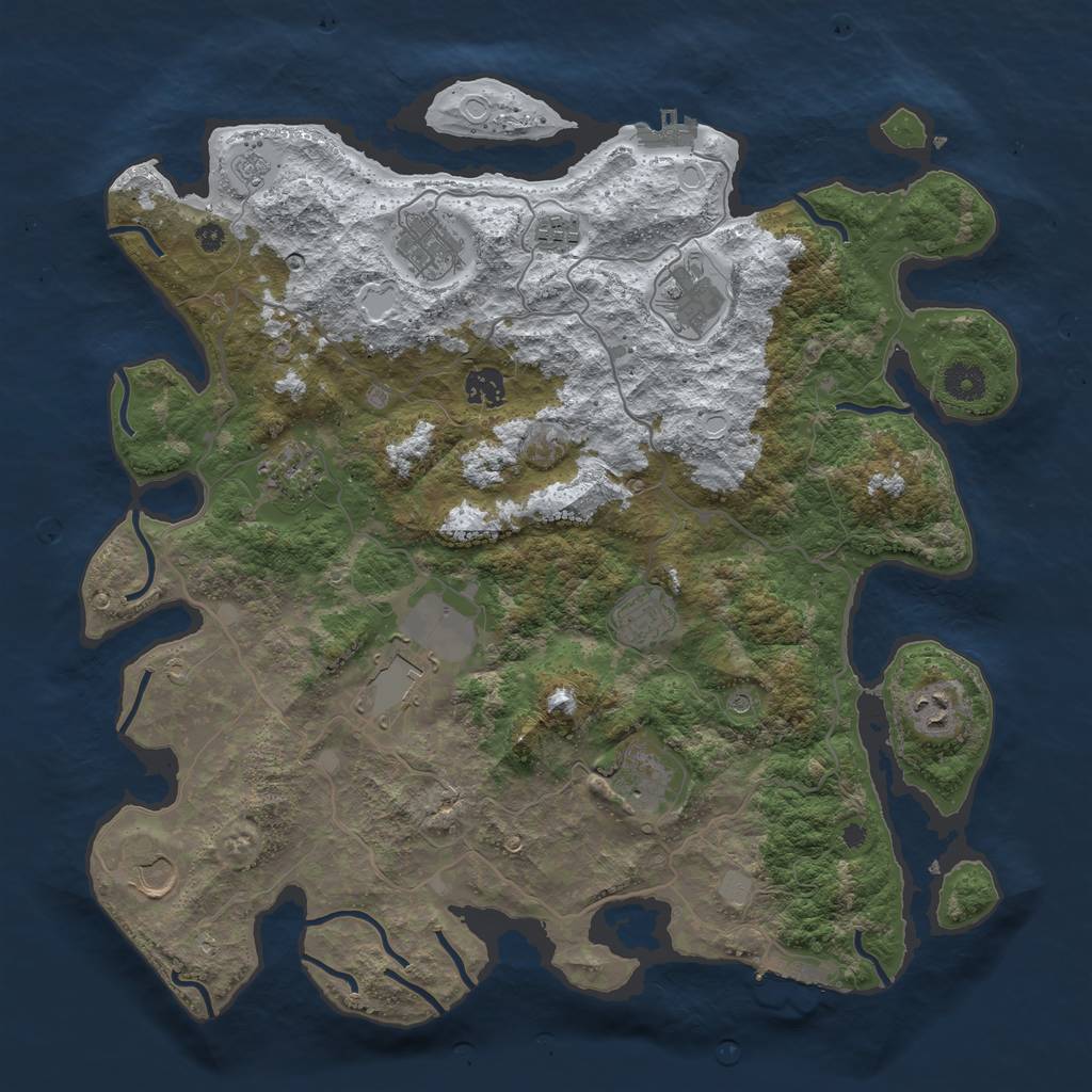 Rust Map: Procedural Map, Size: 4000, Seed: 1810011, 19 Monuments