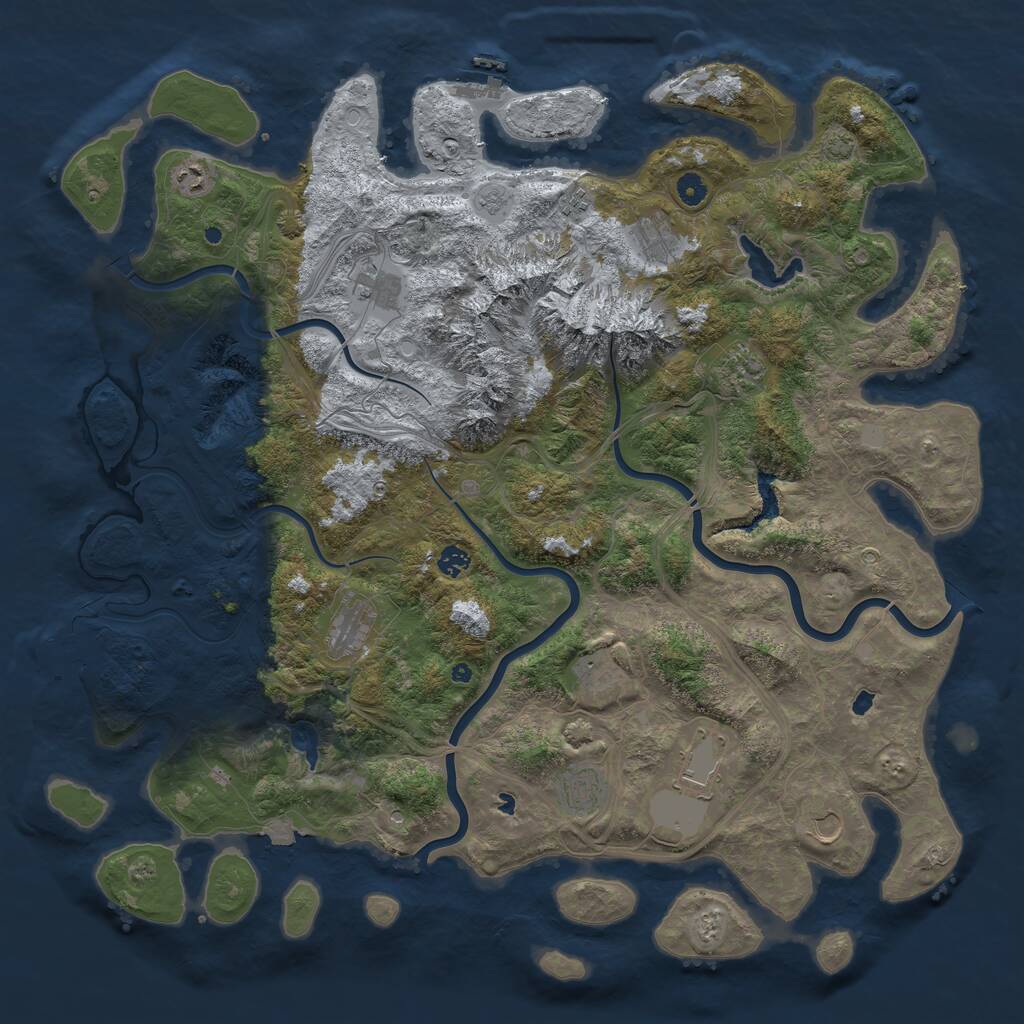 Rust Map: Procedural Map, Size: 5000, Seed: 193945, 17 Monuments