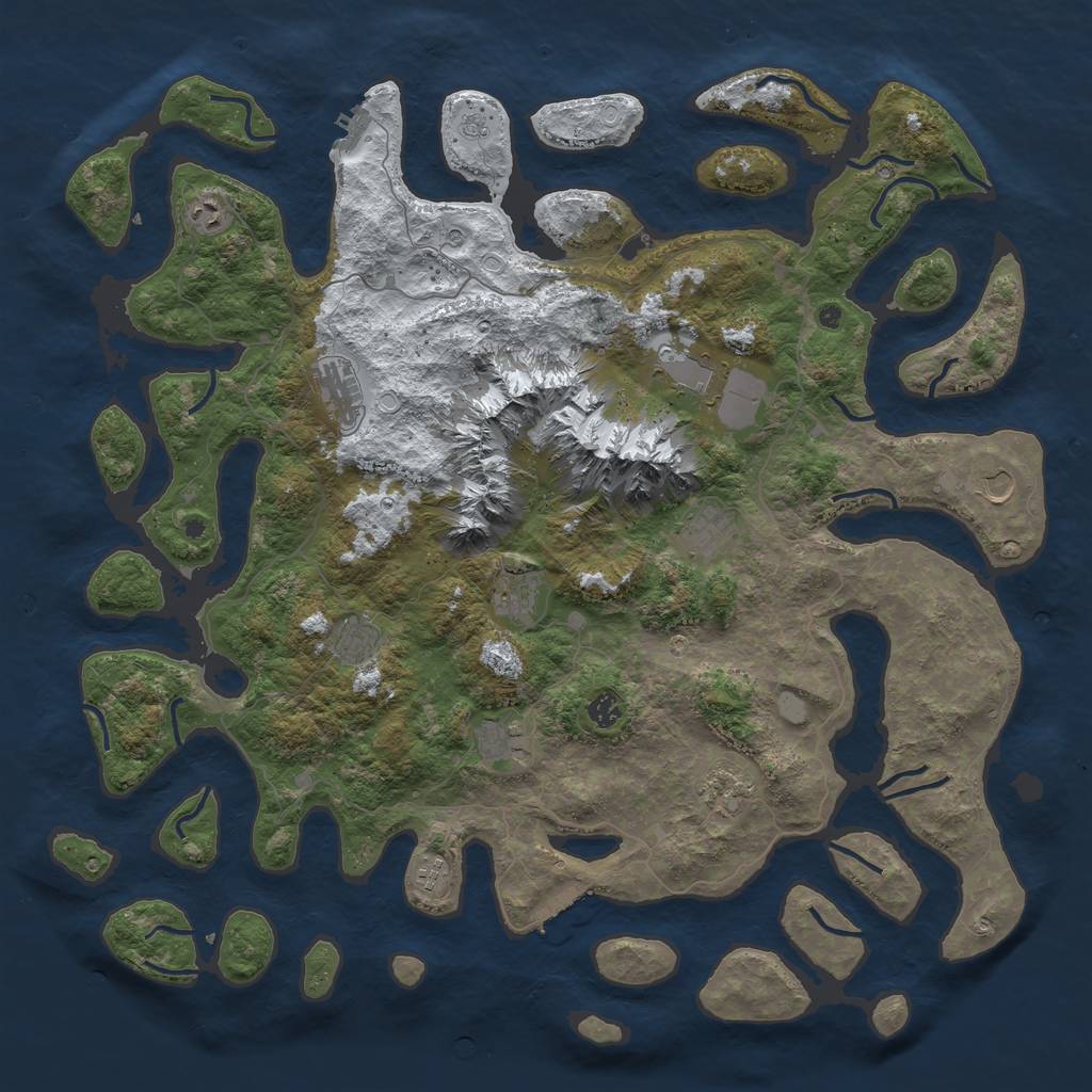 Rust Map: Procedural Map, Size: 5000, Seed: 193945, 20 Monuments