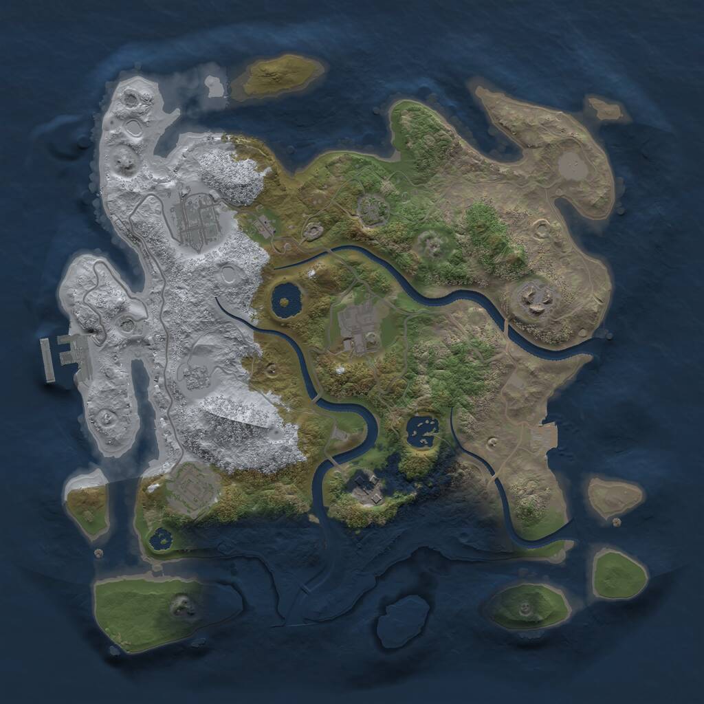 Rust Map: Procedural Map, Size: 3200, Seed: 87878747, 11 Monuments