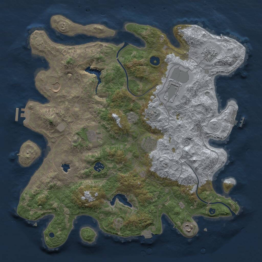 Rust Map: Procedural Map, Size: 4000, Seed: 1560346, 14 Monuments