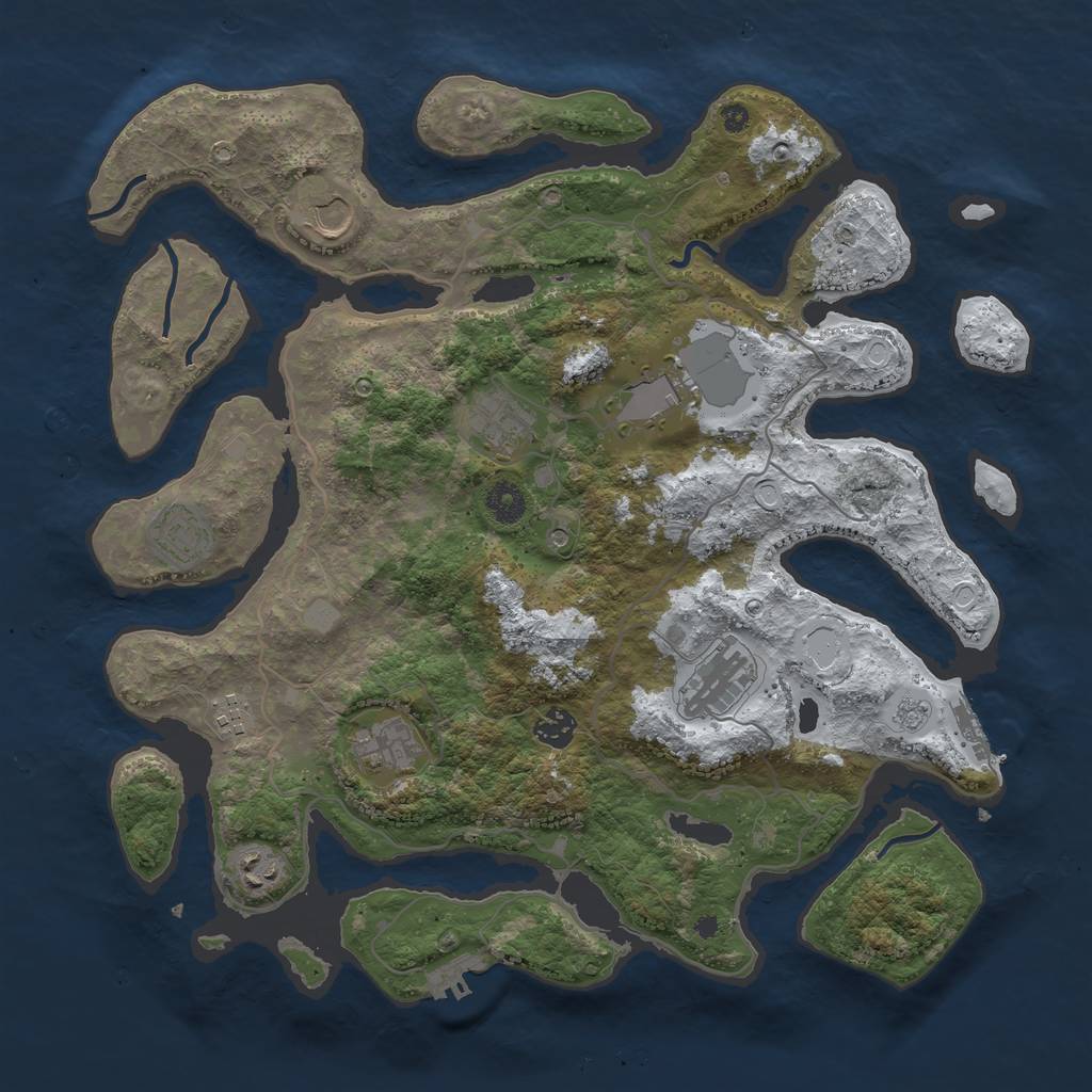Rust Map: Procedural Map, Size: 4000, Seed: 9890898, 18 Monuments