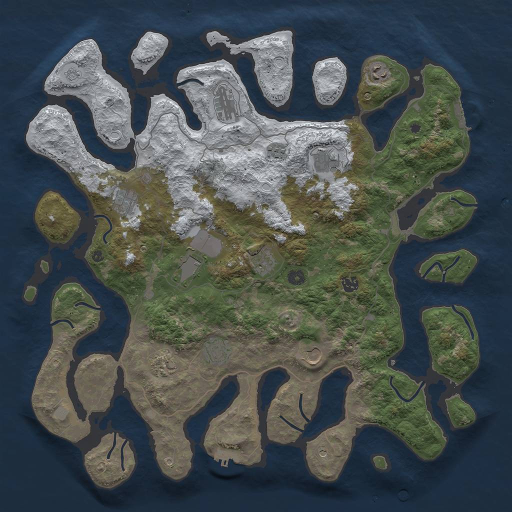 Rust Map: Procedural Map, Size: 4500, Seed: 848005, 20 Monuments