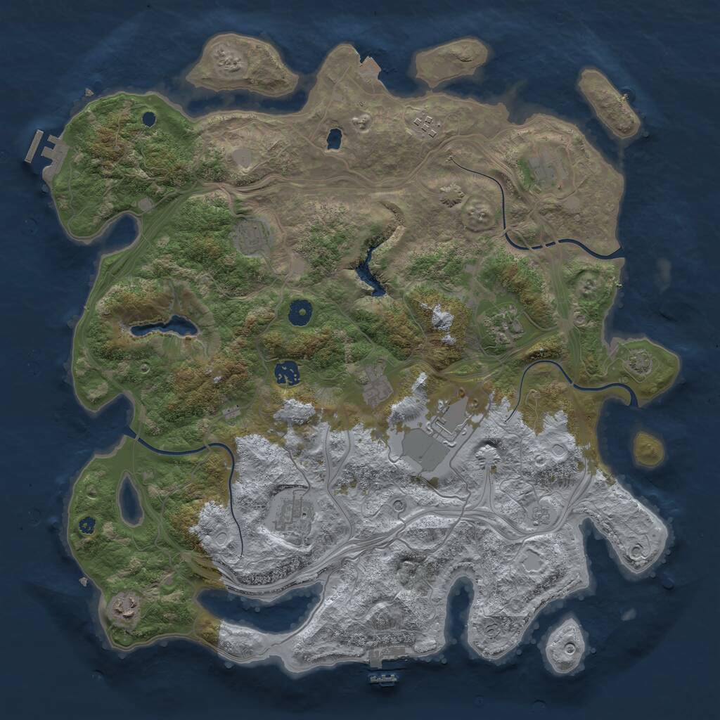 Rust Map: Procedural Map, Size: 4250, Seed: 1989679824, 15 Monuments