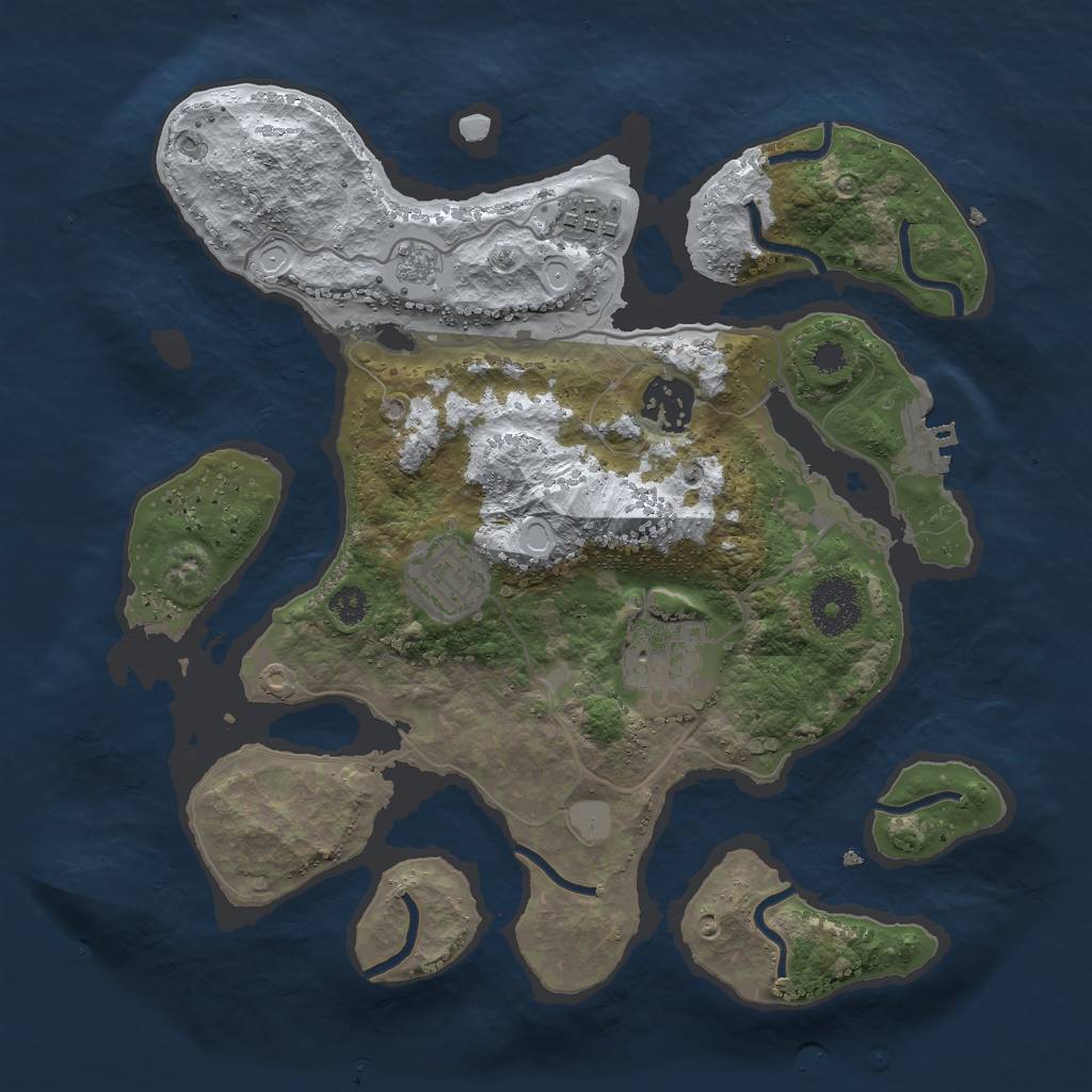 Rust Map: Procedural Map, Size: 3000, Seed: 955223142, 11 Monuments