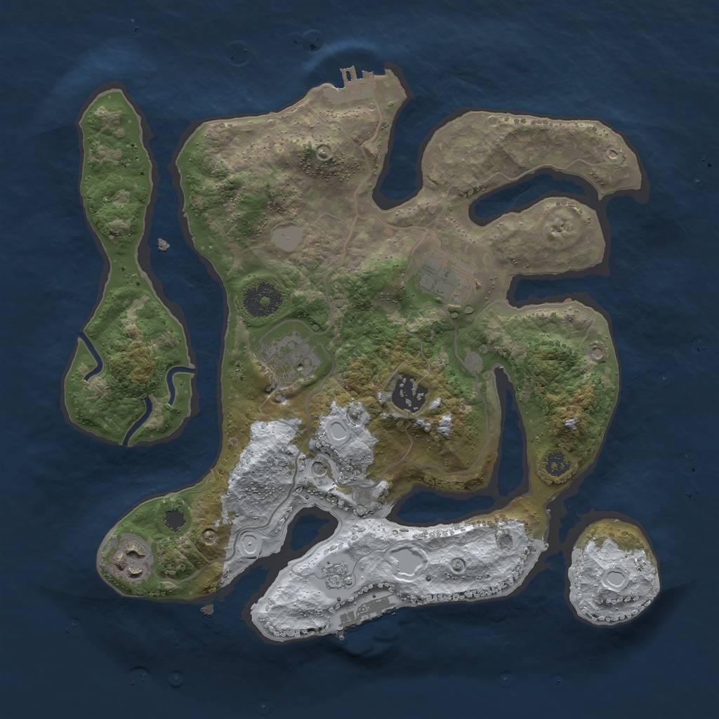 Rust Map: Procedural Map, Size: 3000, Seed: 1068951426, 13 Monuments