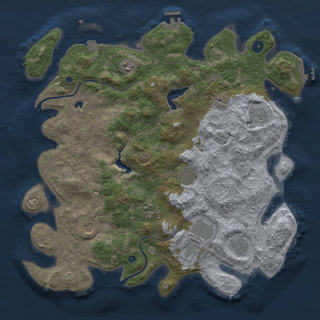 Rust Map: Procedural Map, Size: 4000, Seed: 1190814, 14 Monuments