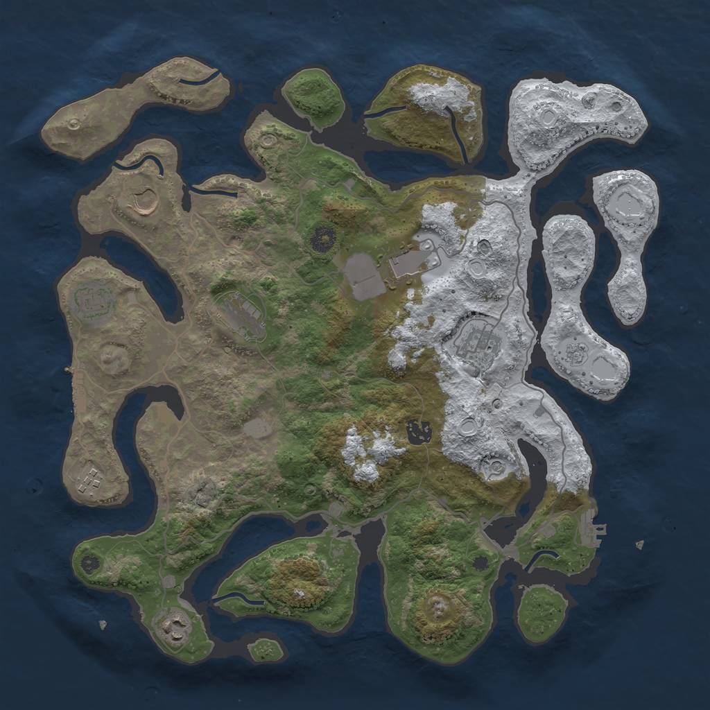 Rust Map: Procedural Map, Size: 4000, Seed: 2317867, 17 Monuments