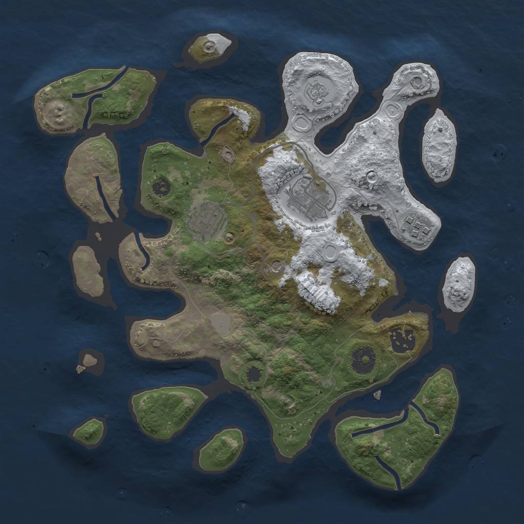 Rust Map: Procedural Map, Size: 3000, Seed: 963791, 11 Monuments