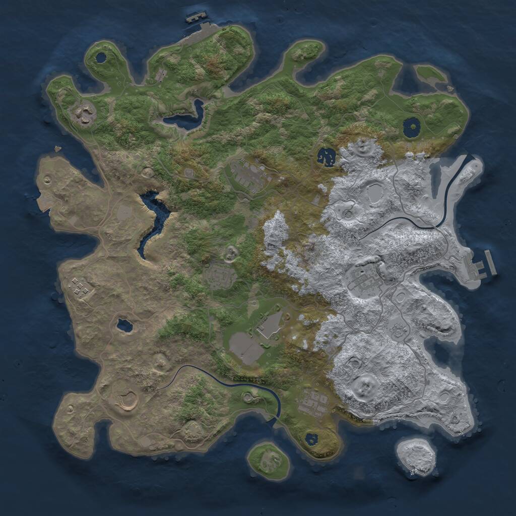 Rust Map: Procedural Map, Size: 4000, Seed: 2131304, 15 Monuments