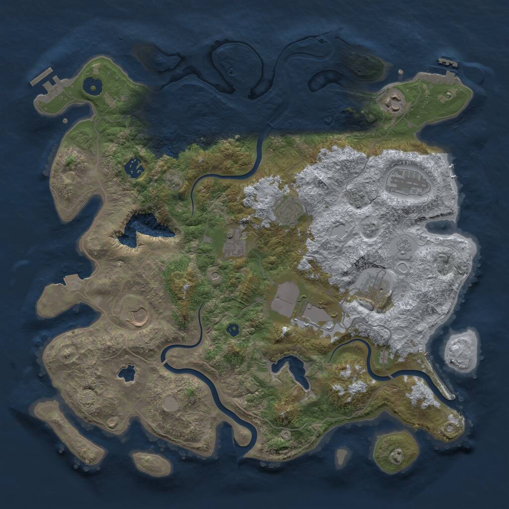 Rust Map: Procedural Map, Size: 4000, Seed: 2024990674, 15 Monuments