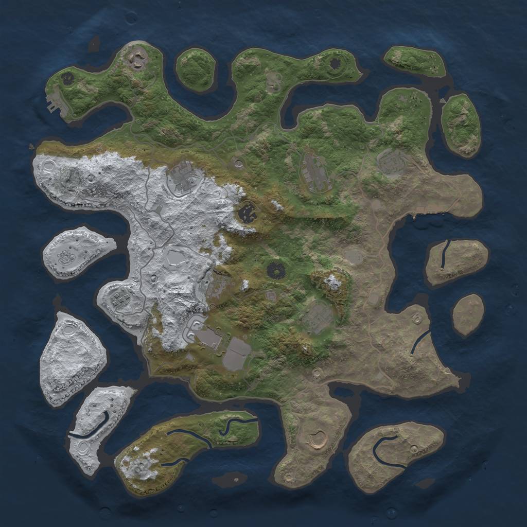 Rust Map: Procedural Map, Size: 4300, Seed: 90604, 19 Monuments