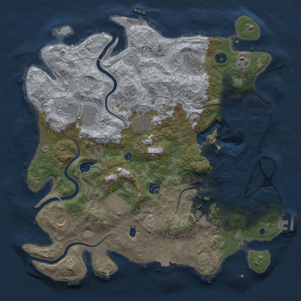 Rust Map: Procedural Map, Size: 4050, Seed: 418920877, 15 Monuments
