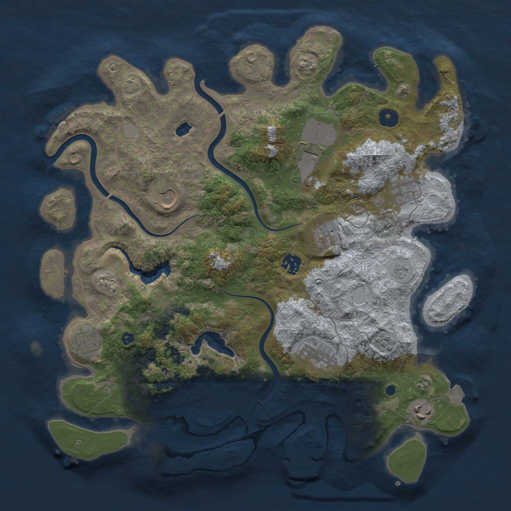 Rust Map: Procedural Map, Size: 4000, Seed: 5075317, 14 Monuments