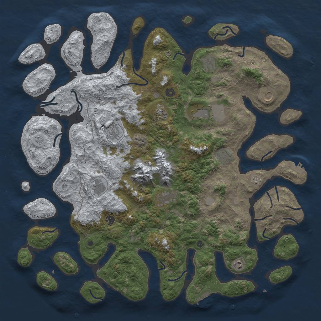 Rust Map: Procedural Map, Size: 5000, Seed: 174665, 20 Monuments