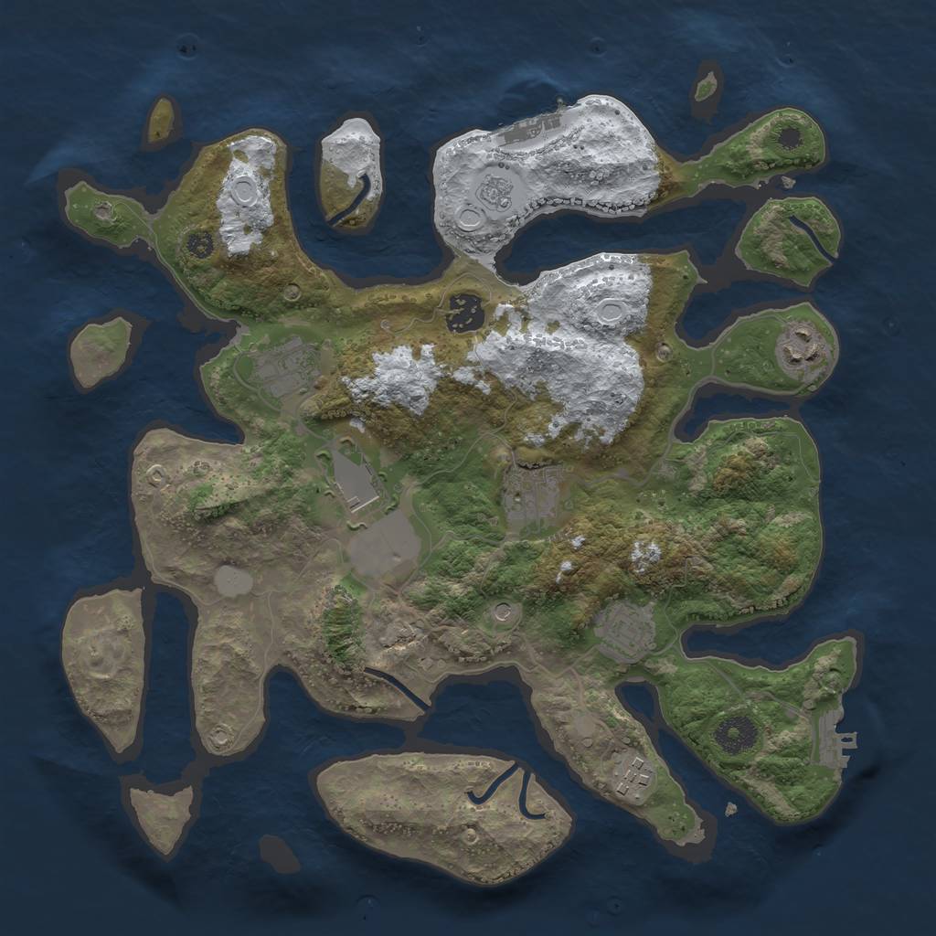 Rust Map: Procedural Map, Size: 3500, Seed: 2817610, 16 Monuments