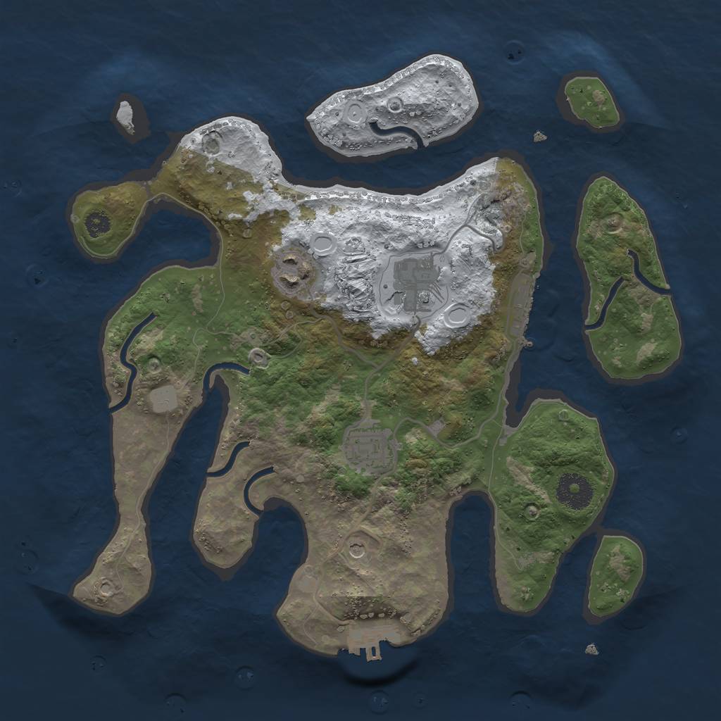 Rust Map: Procedural Map, Size: 3000, Seed: 794863, 11 Monuments