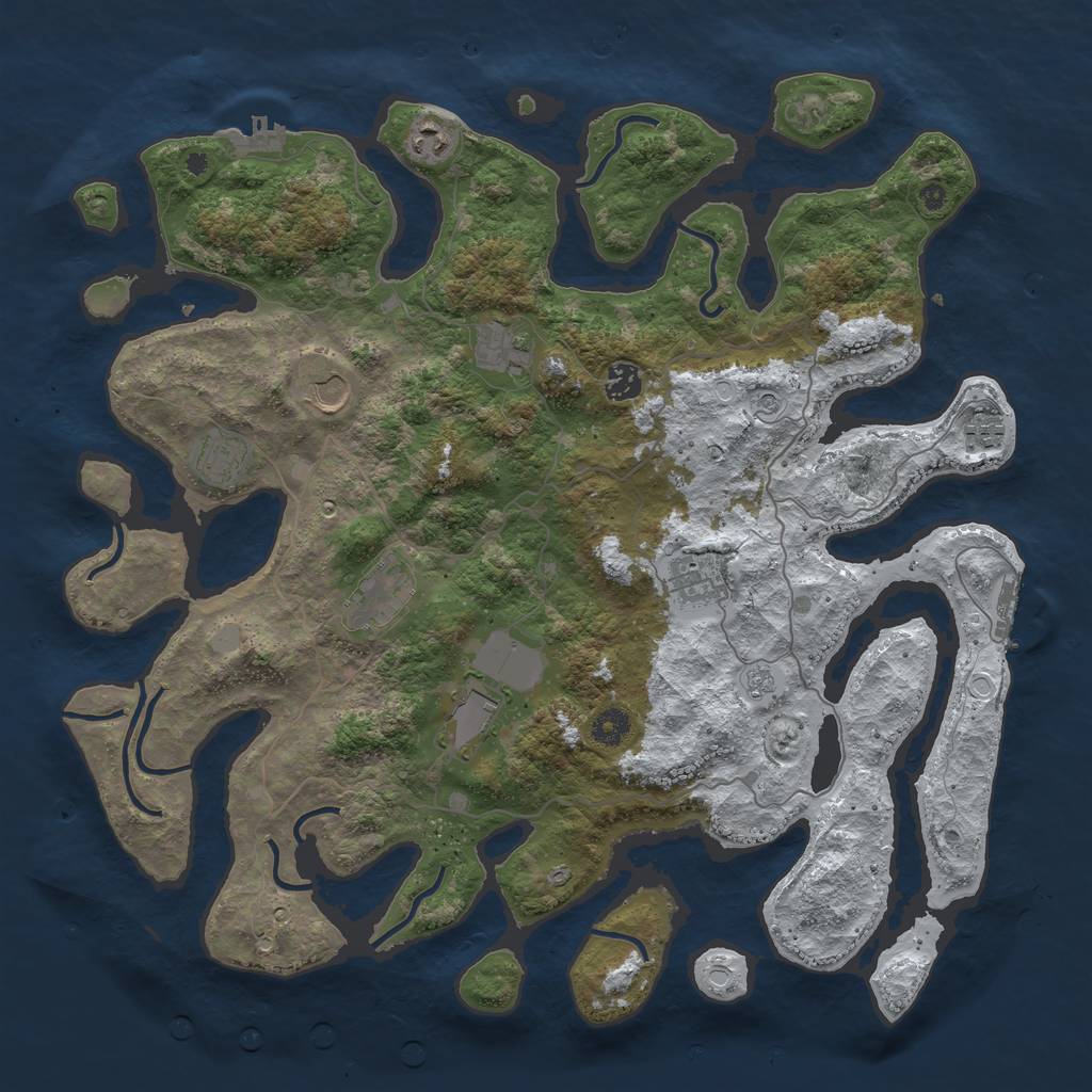 Rust Map: Procedural Map, Size: 4300, Seed: 151, 18 Monuments